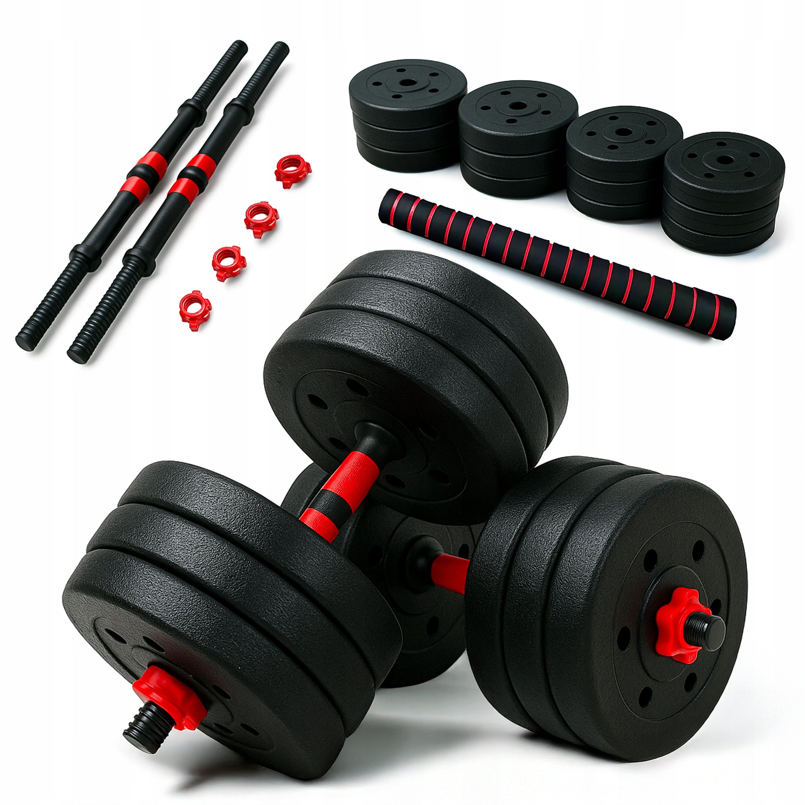 Bituminous composite dumbbells 2x15KG with connector set load cement