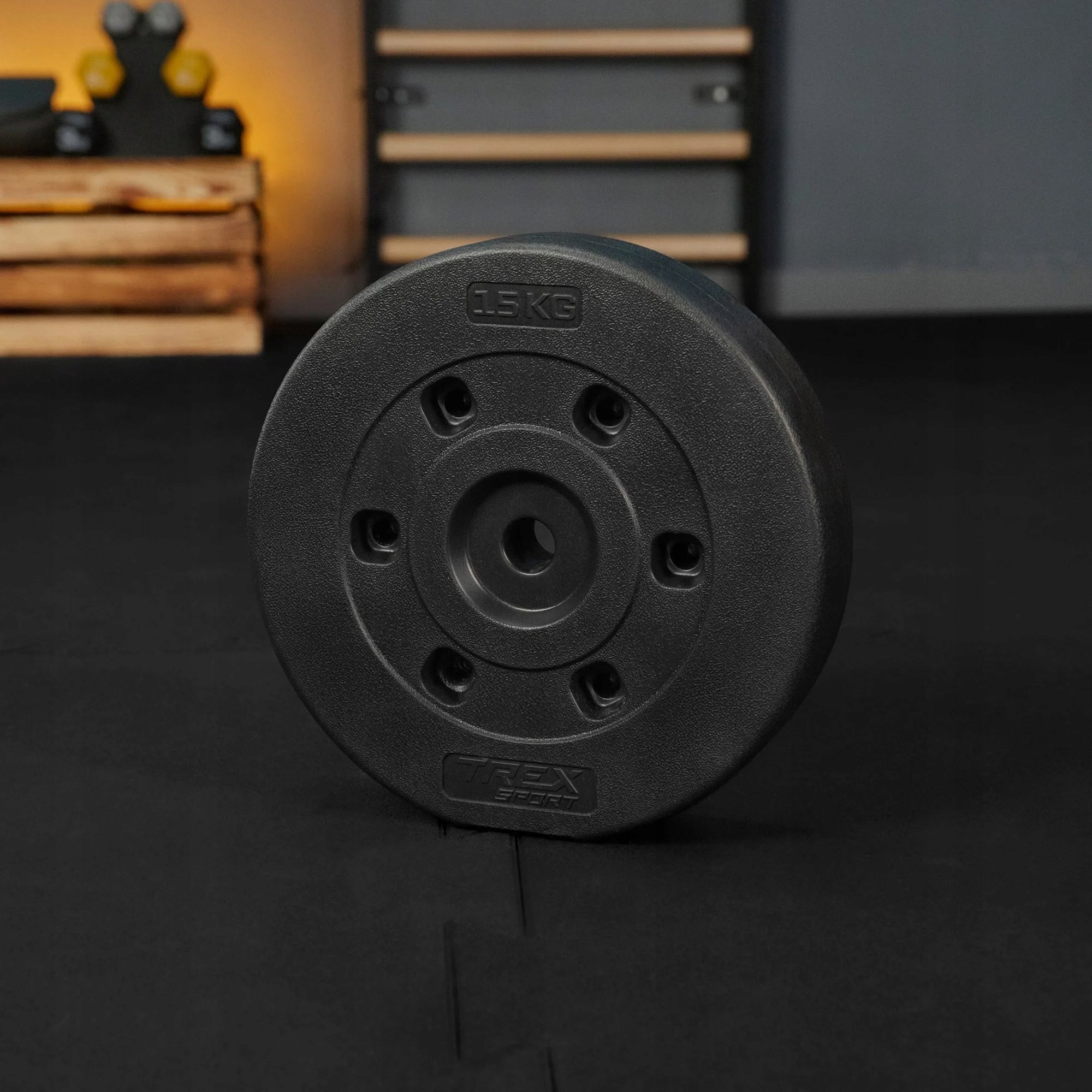 Bituminous load 15kg plate disc for composite barbells Trex Sport Total weight 15 kg