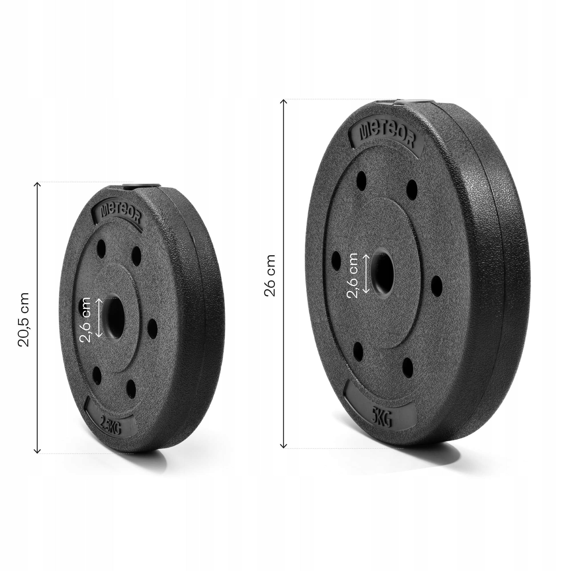 Bituminous load set bituminous plates for barbell weights 20 kg Model Zestaw talerzy 4x2.5 kg, 2x5 kg