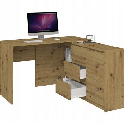 Schreibtisch Plus mit Kommode, braun 
