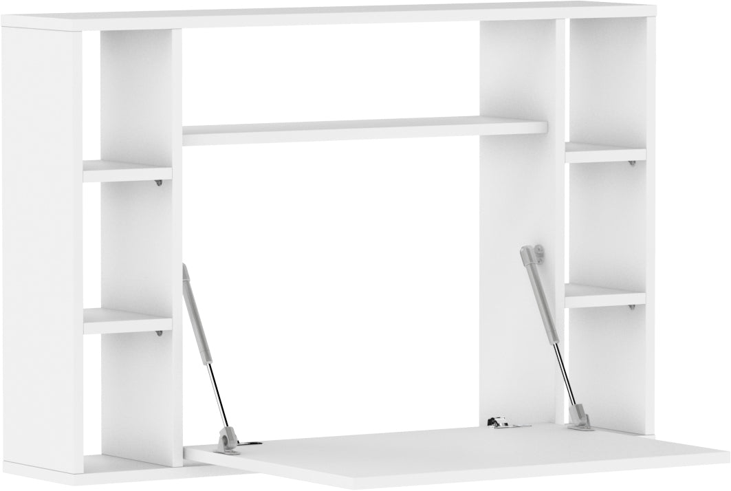 Verwandelbarer Regal-Computertisch Muse, weiß 