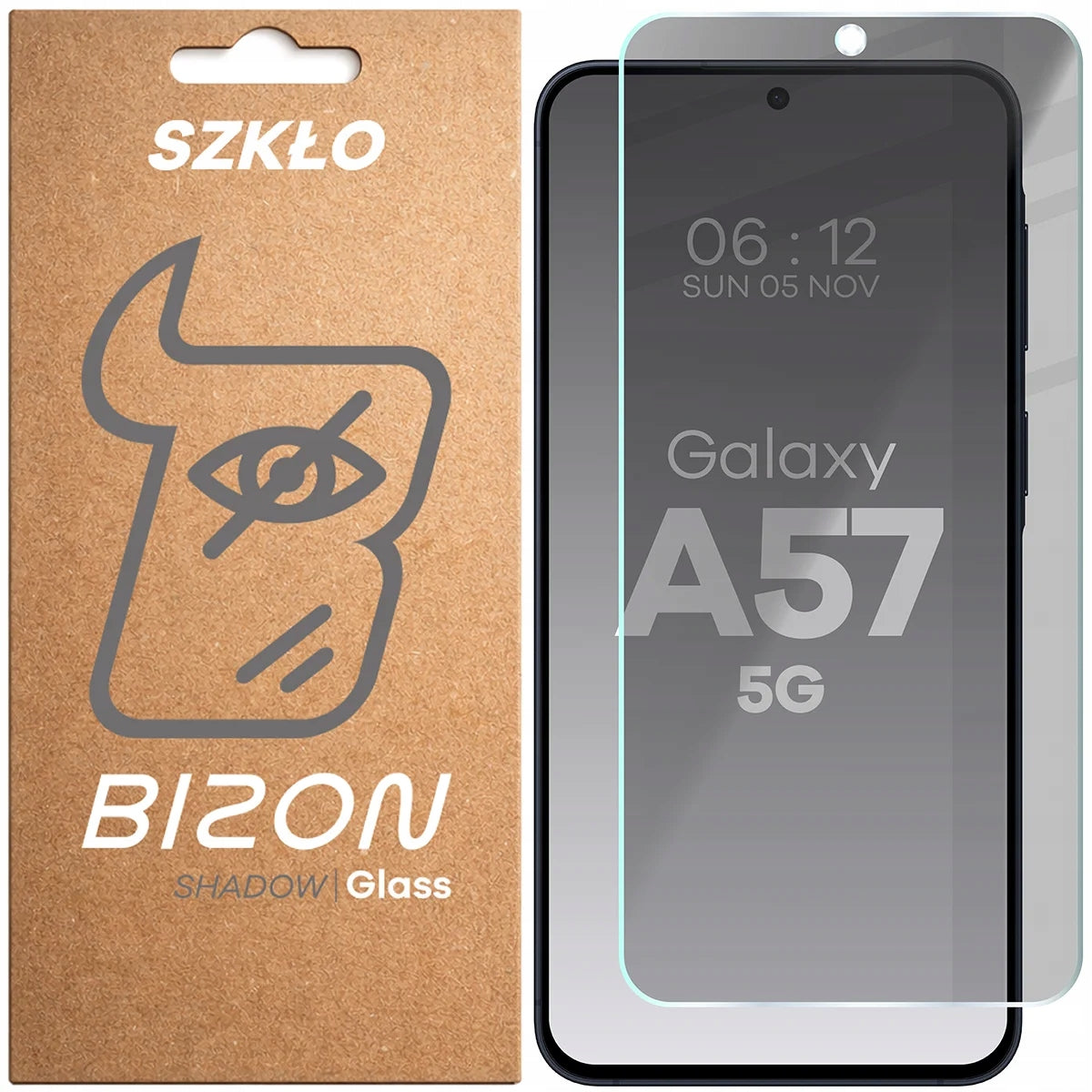 Bizon Privacy Glass for Galaxy A57 5G, Glass, 9H Tempered Glass