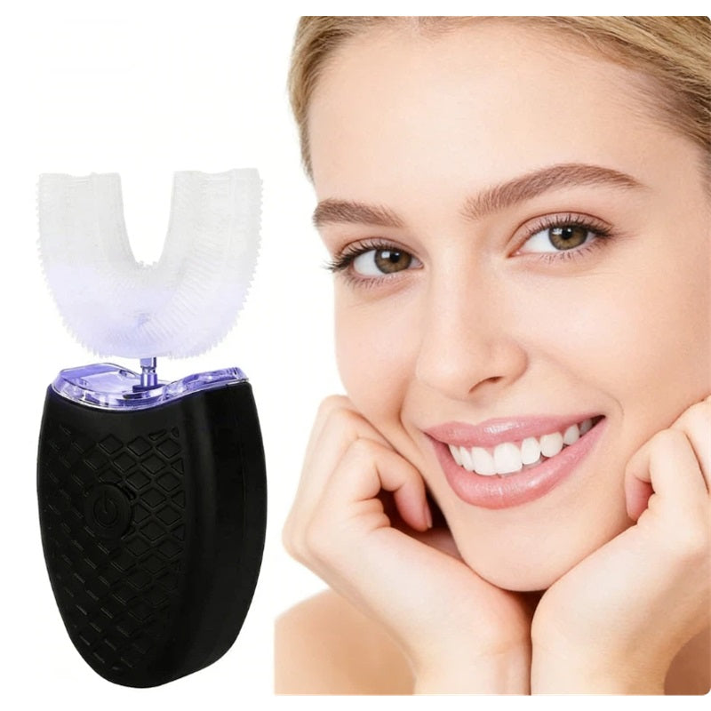 Black 360° U-Shaped Toothbrush – Ultrasonic Electric