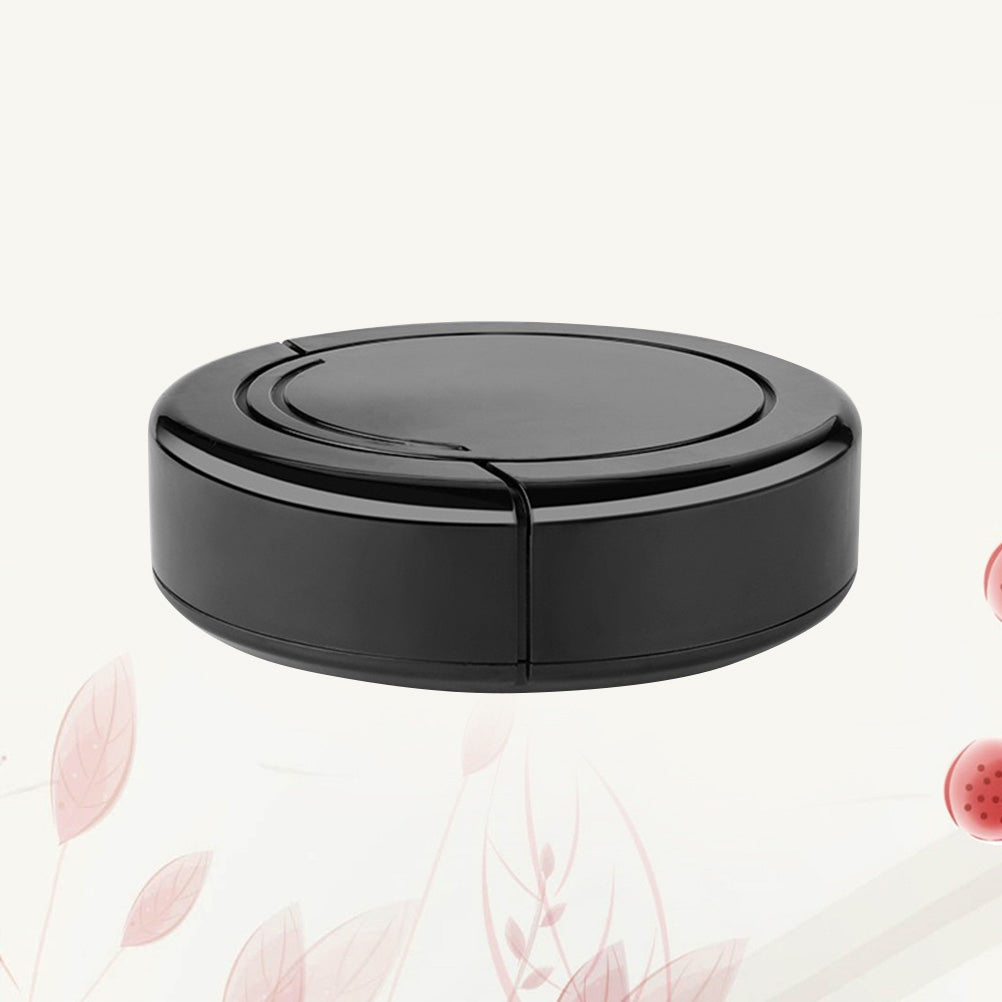 Black Automatic Robot Vacuum Cleaner with Strong Suction for Home Floors Dominant color black