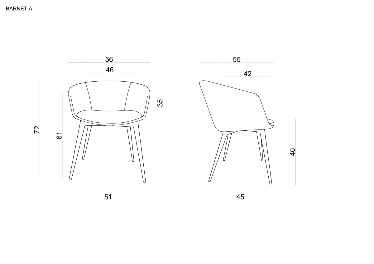 Black BARNEX Chair – Stationary Chair for Office and Waiting Room Manufacturer code FU-BA-05