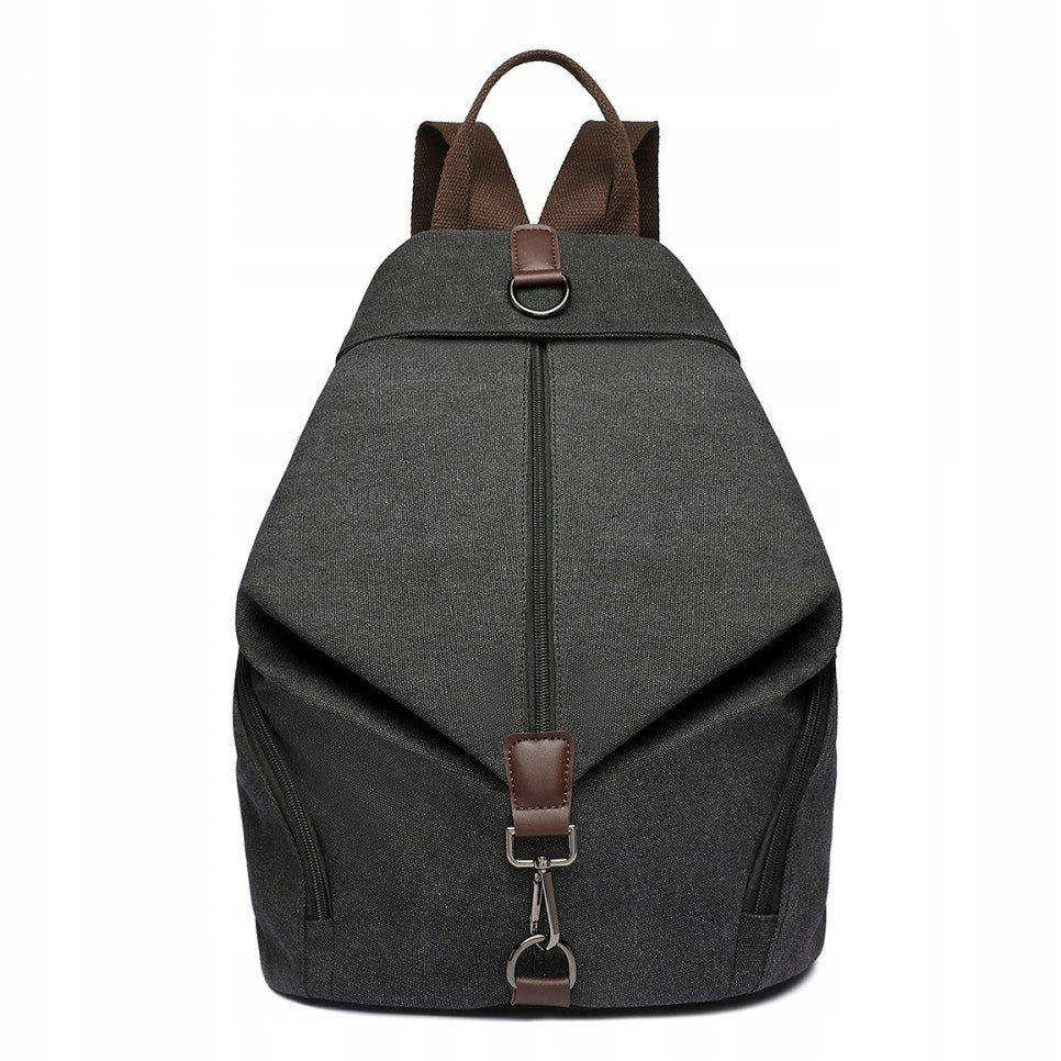 Black Backpack Women's Bag Vintage Canvas Material Canvas Havani