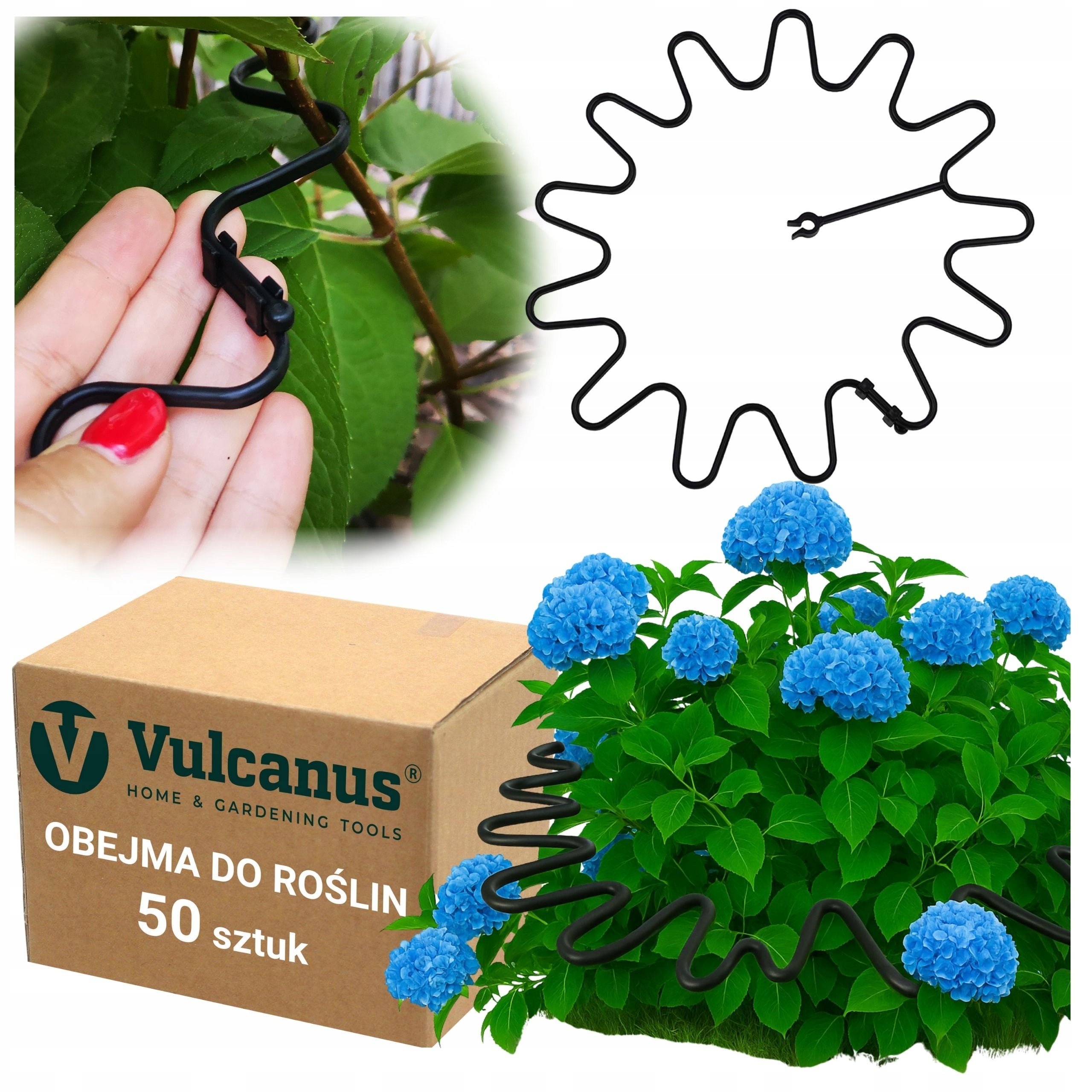 Black Clamp Support fi8 Cufflinks for Hydrangea Plant Flowers 50 pcs Set