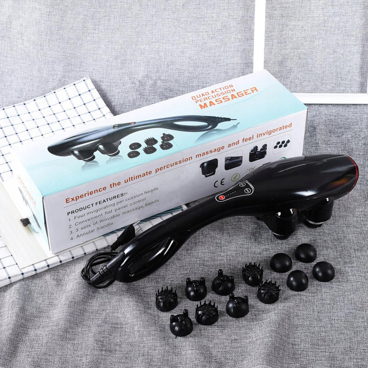 Black Electric Massage Machine Handheld Neck Back Massage Low Level Model łatwy w użyciu Ciało Ramię Noga Stopa Ramię Biodra