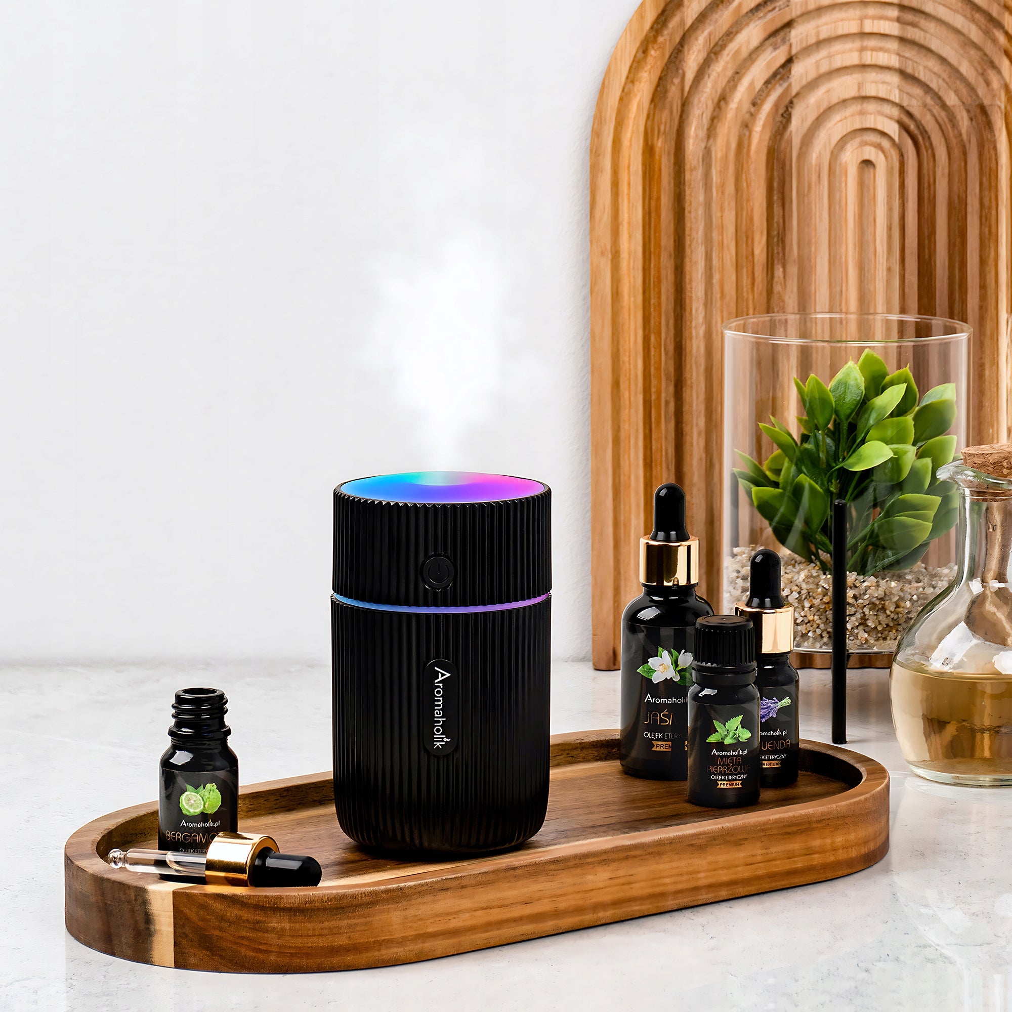 Black Fragrance Diffuser For LED Essential Oils Packaging status original
