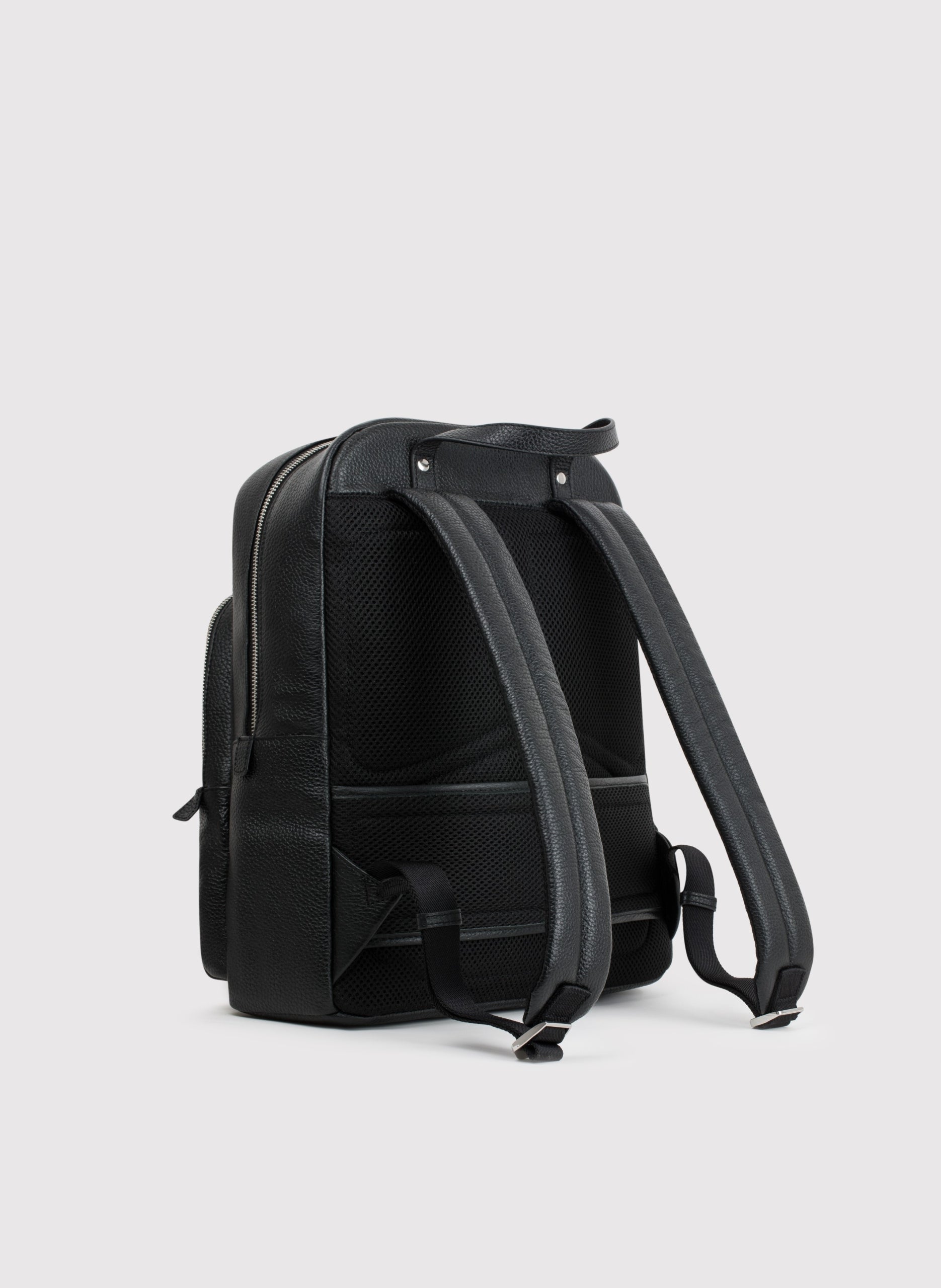 Black Leather Men's Backpack Pako Lorente One Size Kind city