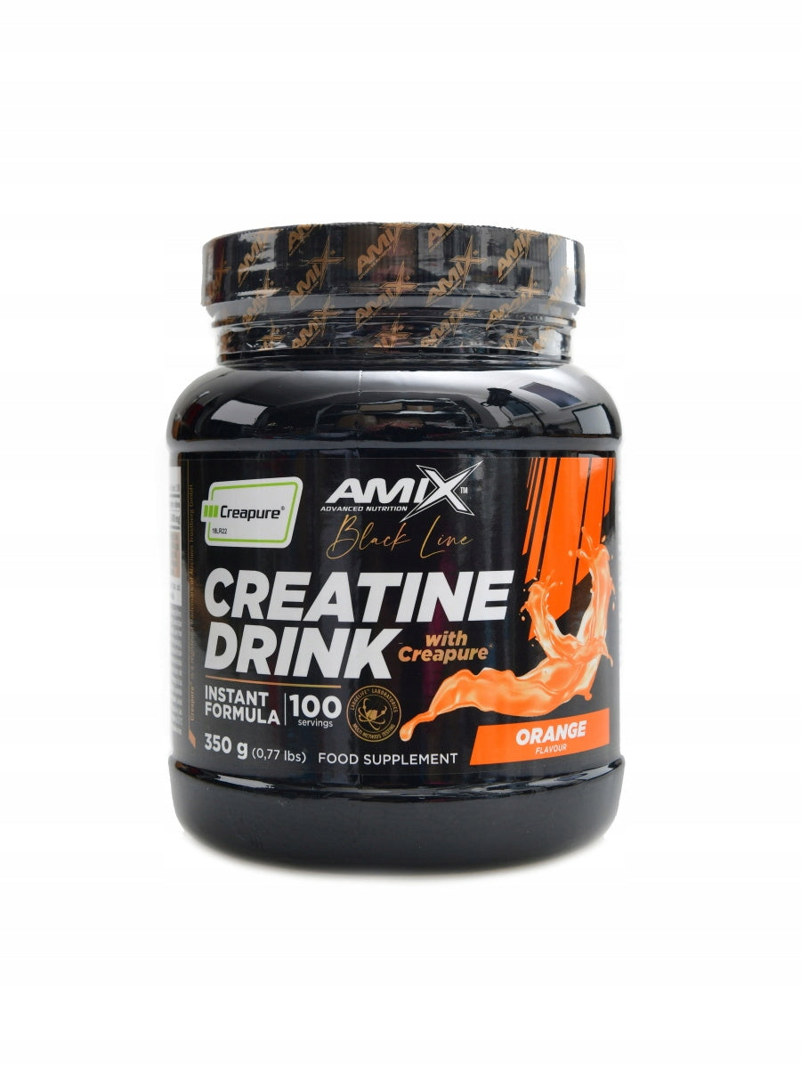 Black Line Creatine Creapure Powder Drink 350g orange Expiration date not specified