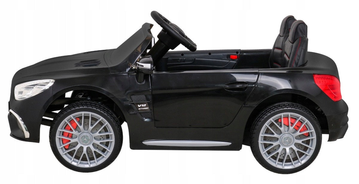 Black Mercedes Benz AMG SL65 S electric for children + Pilot Brand Ramiz