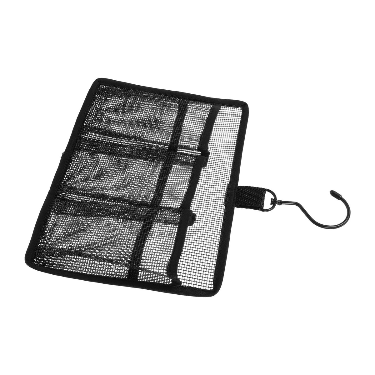 Black Mesh Shower Organizer with Hook - Quick Dry 3 Pocket Bath Caddy Color black