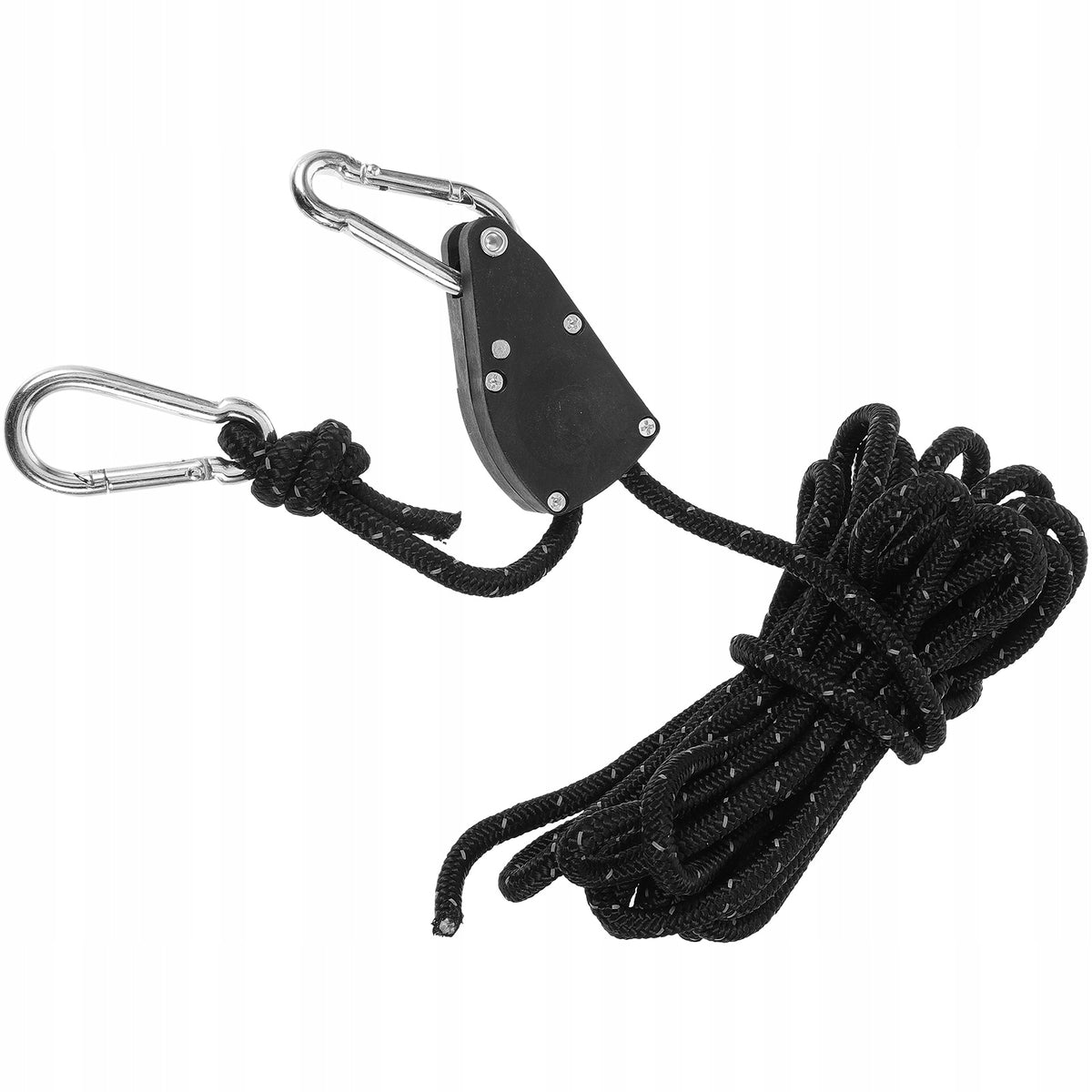 Black Nylon Windproof Outdoor Camping Tent Rope with Reflective Strips