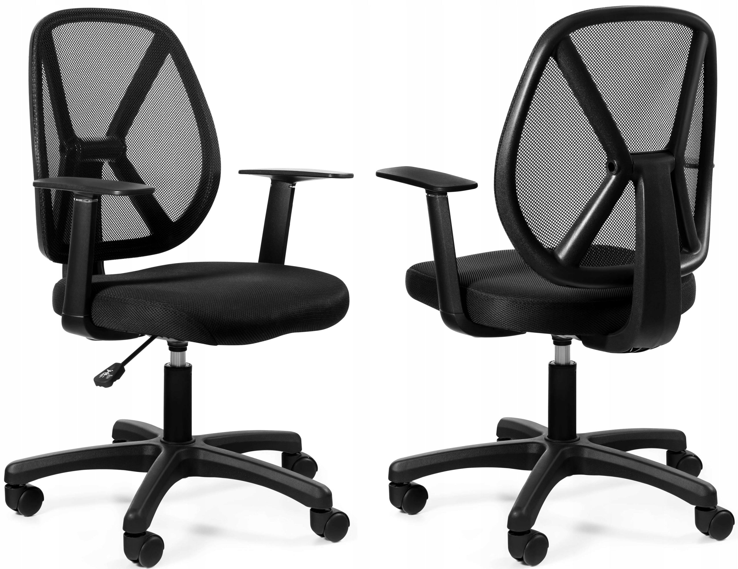 Black Office Chair with Mesh and Fabric Rotary Worker Low 130kg Packaging status original