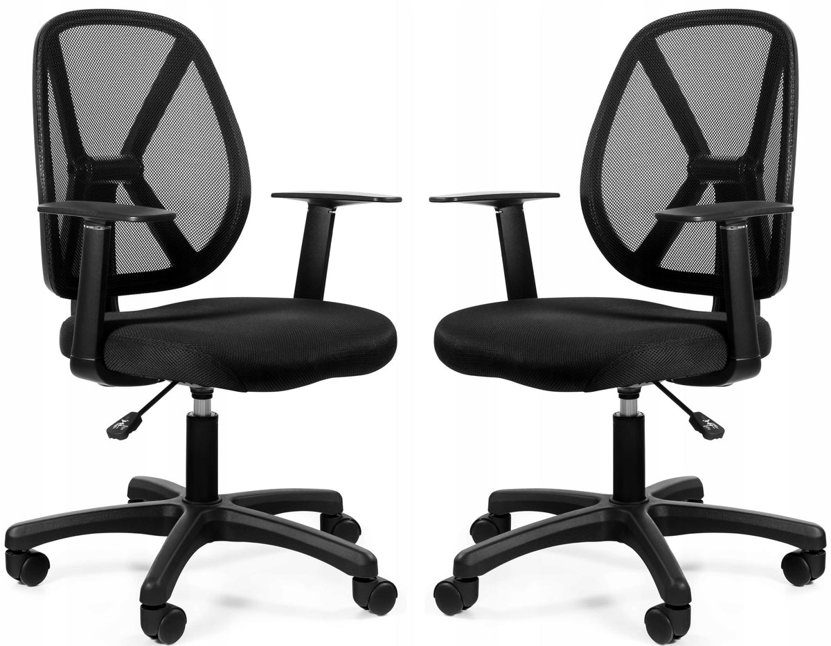 Black Office Chair with Mesh and Fabric Rotary Worker Low 130kg