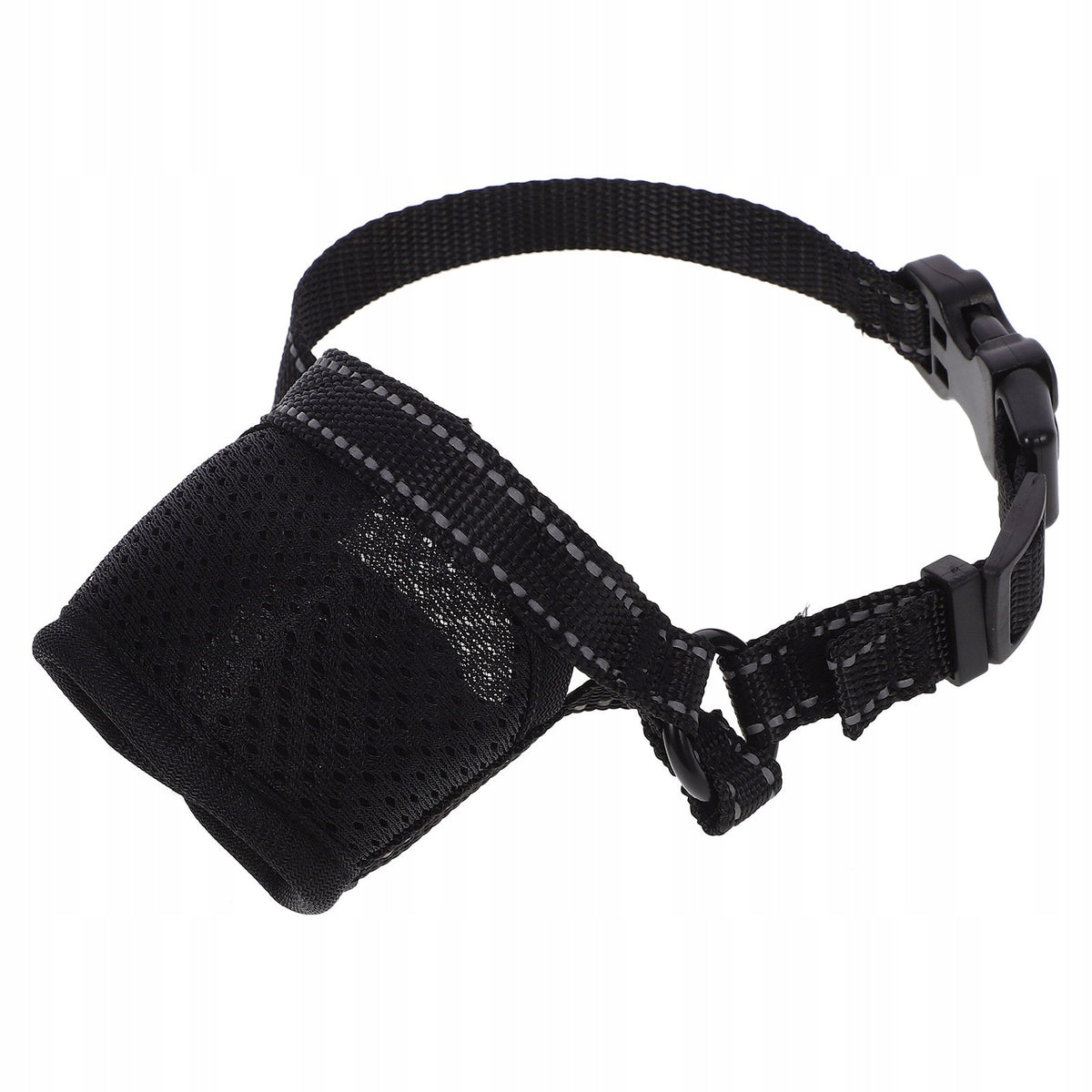 Black Polyester Dog Muzzle for Small Dogs Adjustable Anti-Barking Mask