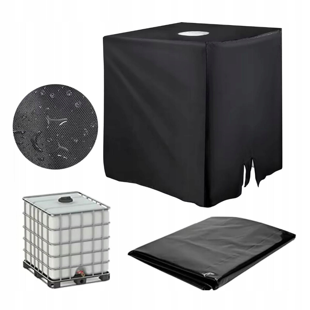 Black Protective cover for tank IBC mauzer 1000 liters waterproof Manufacturer no brand