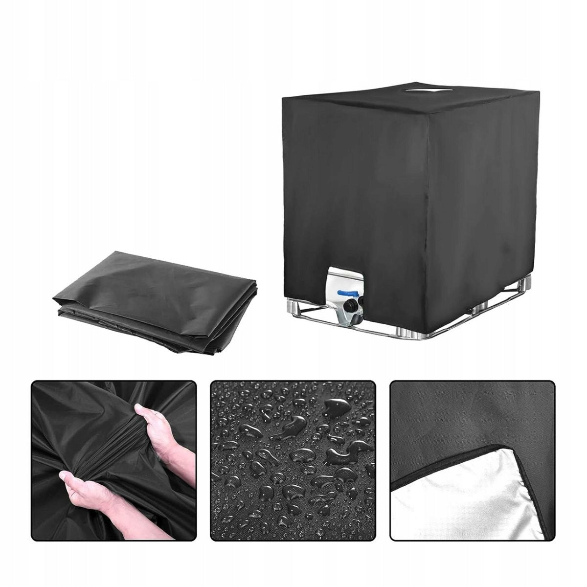 Black Protective cover for tank IBC mauzer 1000 liters waterproof Packaging status original