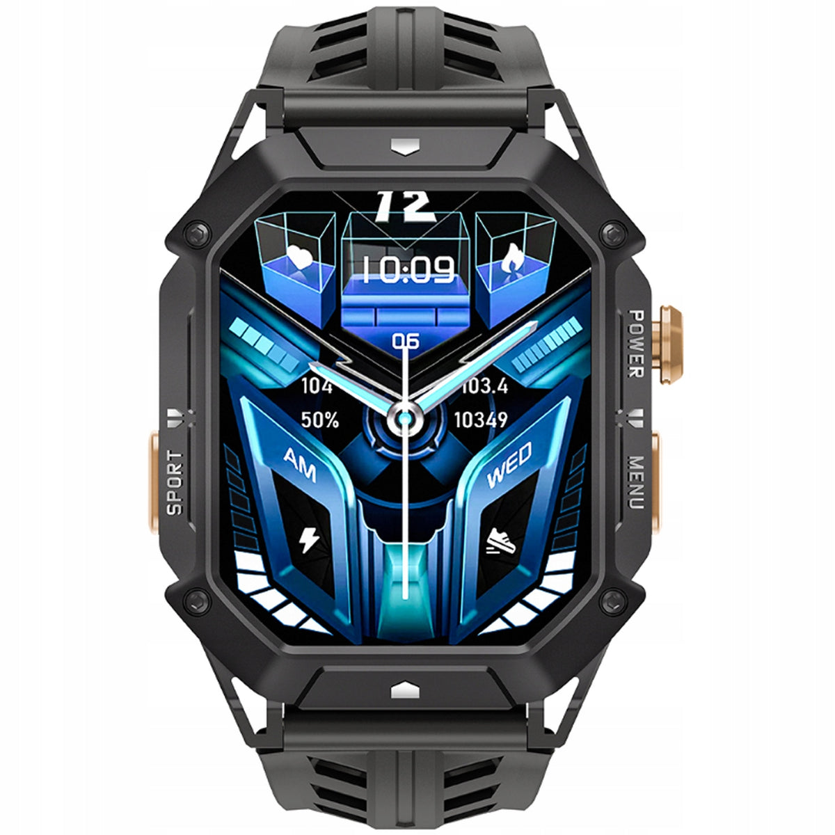 Black Smartwatch men's watch BATTERY 1000 mAh ! up to 30 DAYS!!! 410x502 px Packaging status original