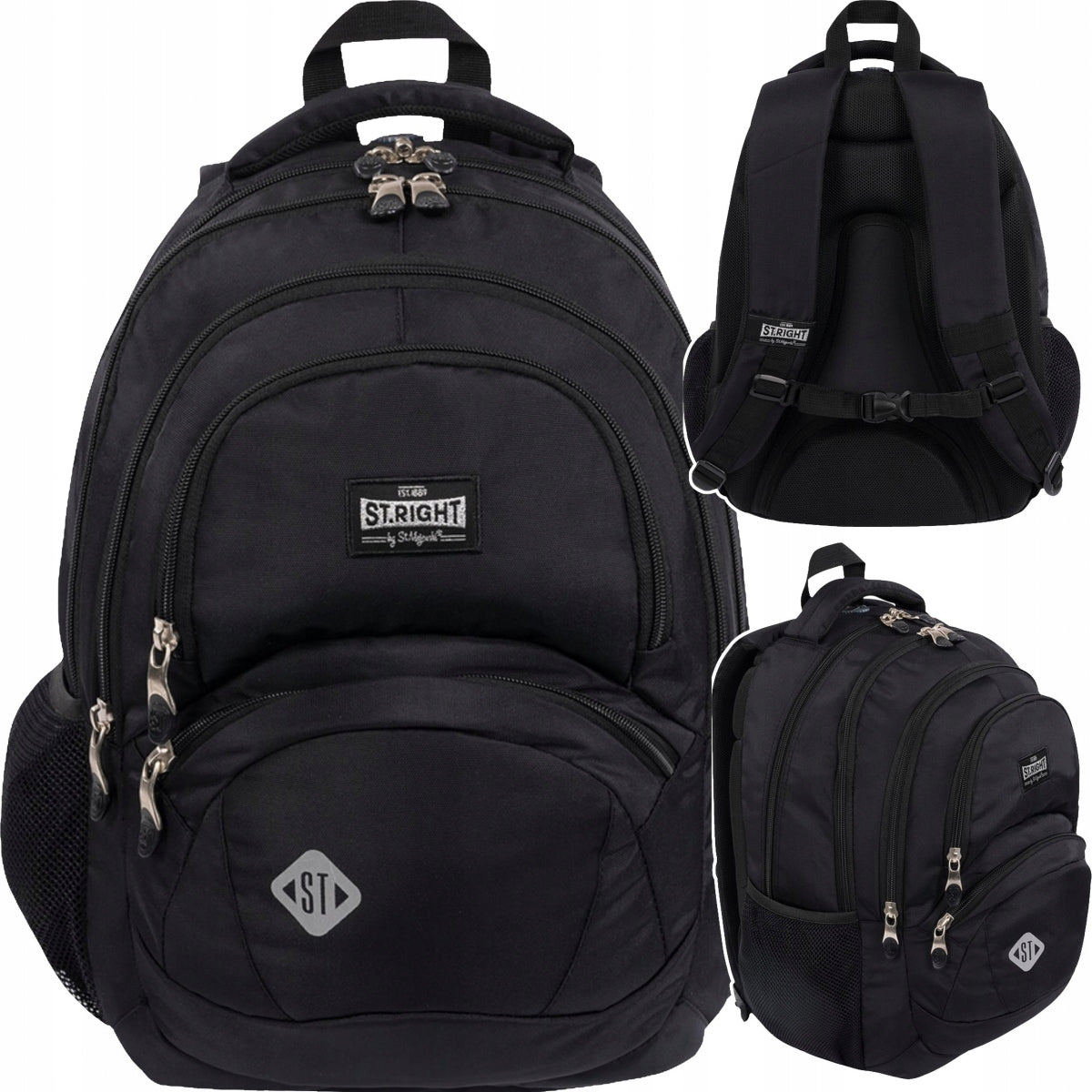 Black St.Right Majewski Youth School Backpack [BP5]