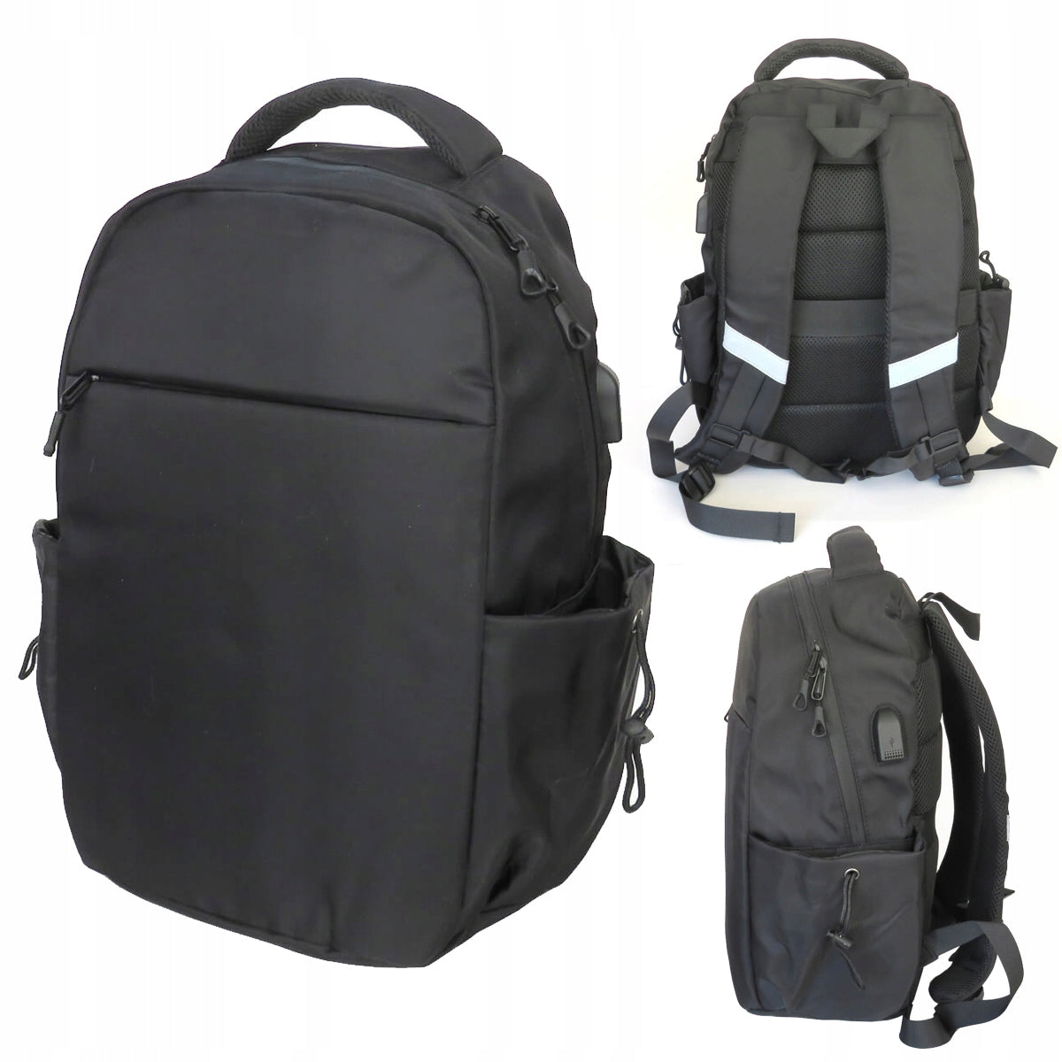 Black USB School Backpack