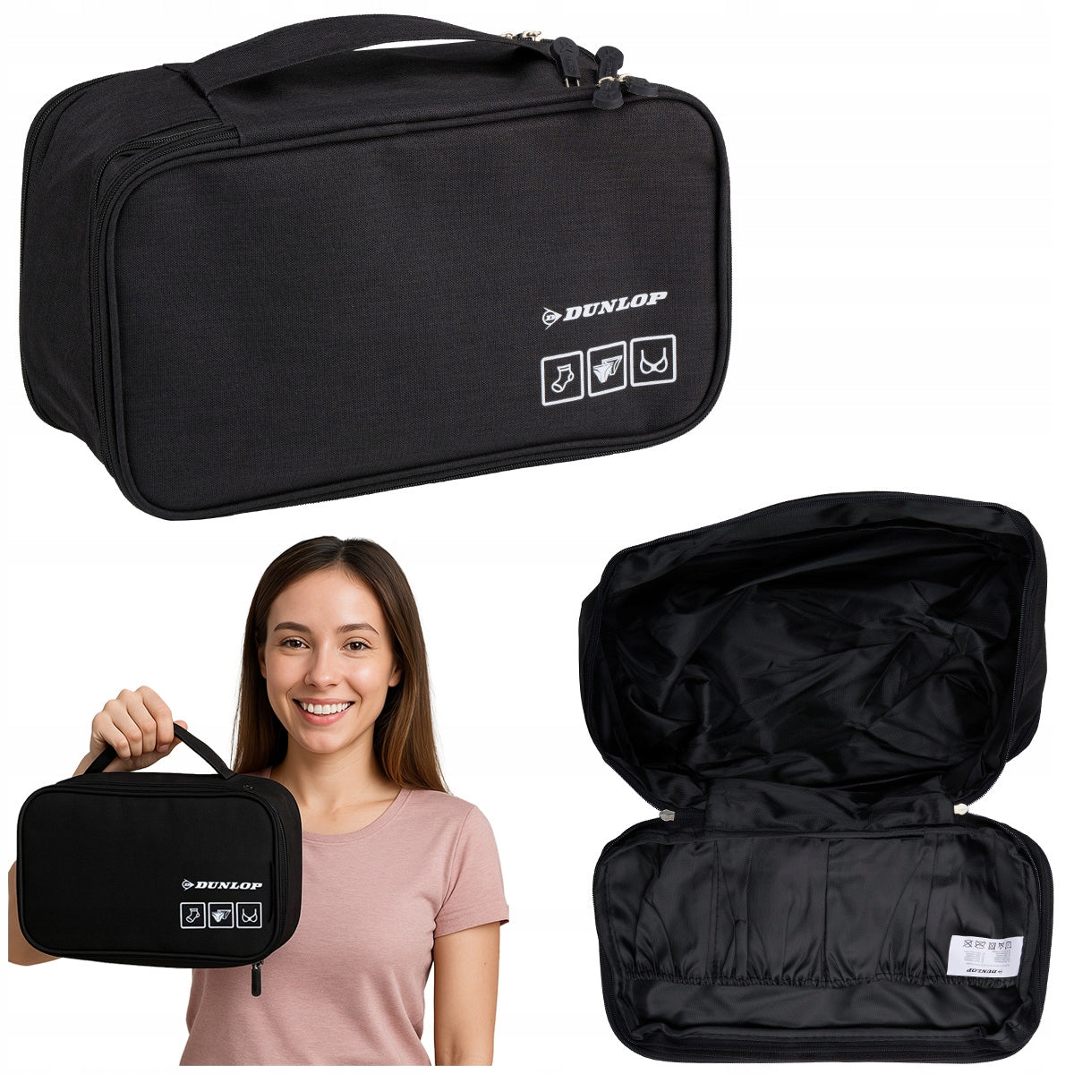 Black Underwear Cosmetic Bag Cosmetics Travel Organizer For Suitcase