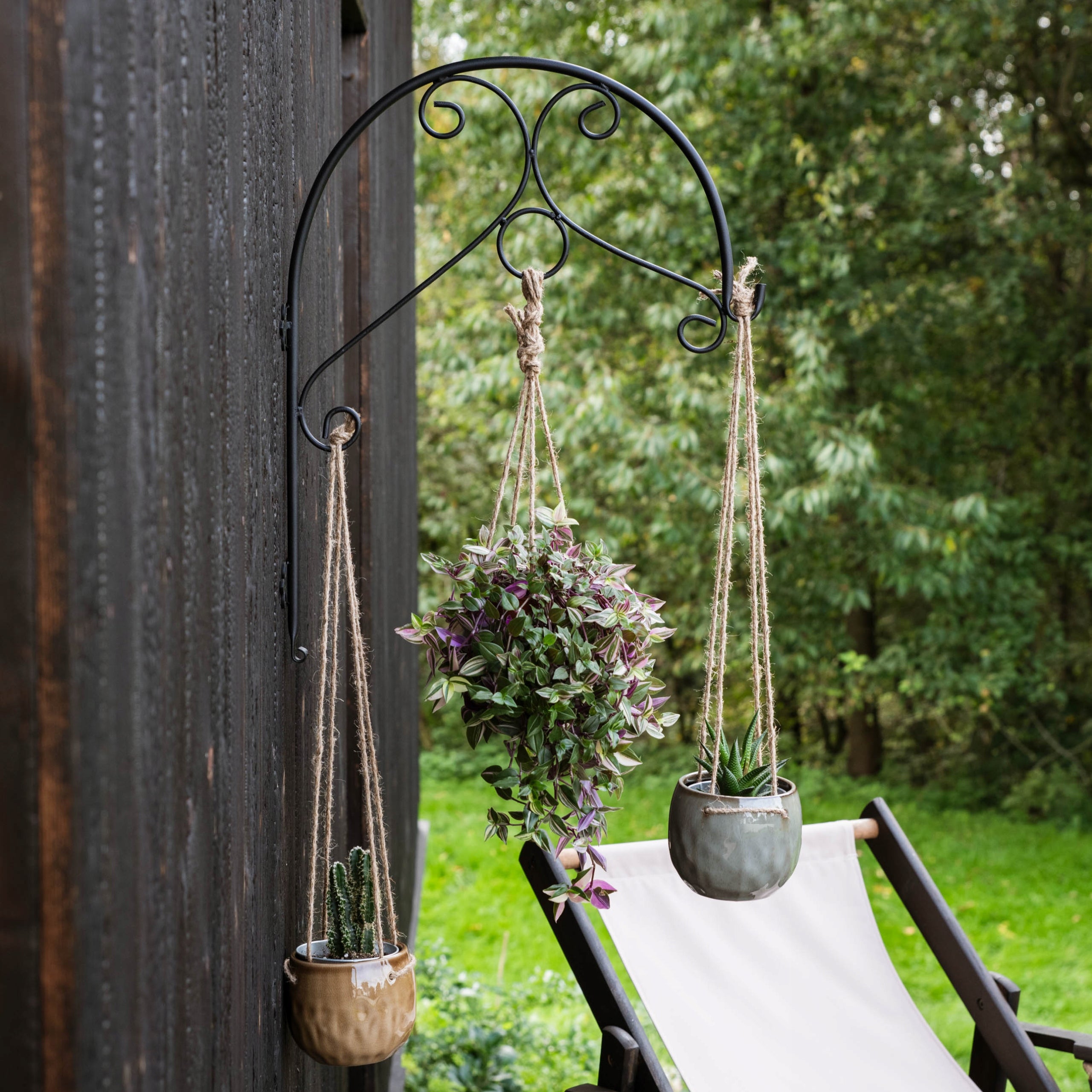 Black Wall Hanger Hook Holder for Flower Pots Flowers Lanterns Manufacturer code WIESZAK NA KWIATY CZARNY