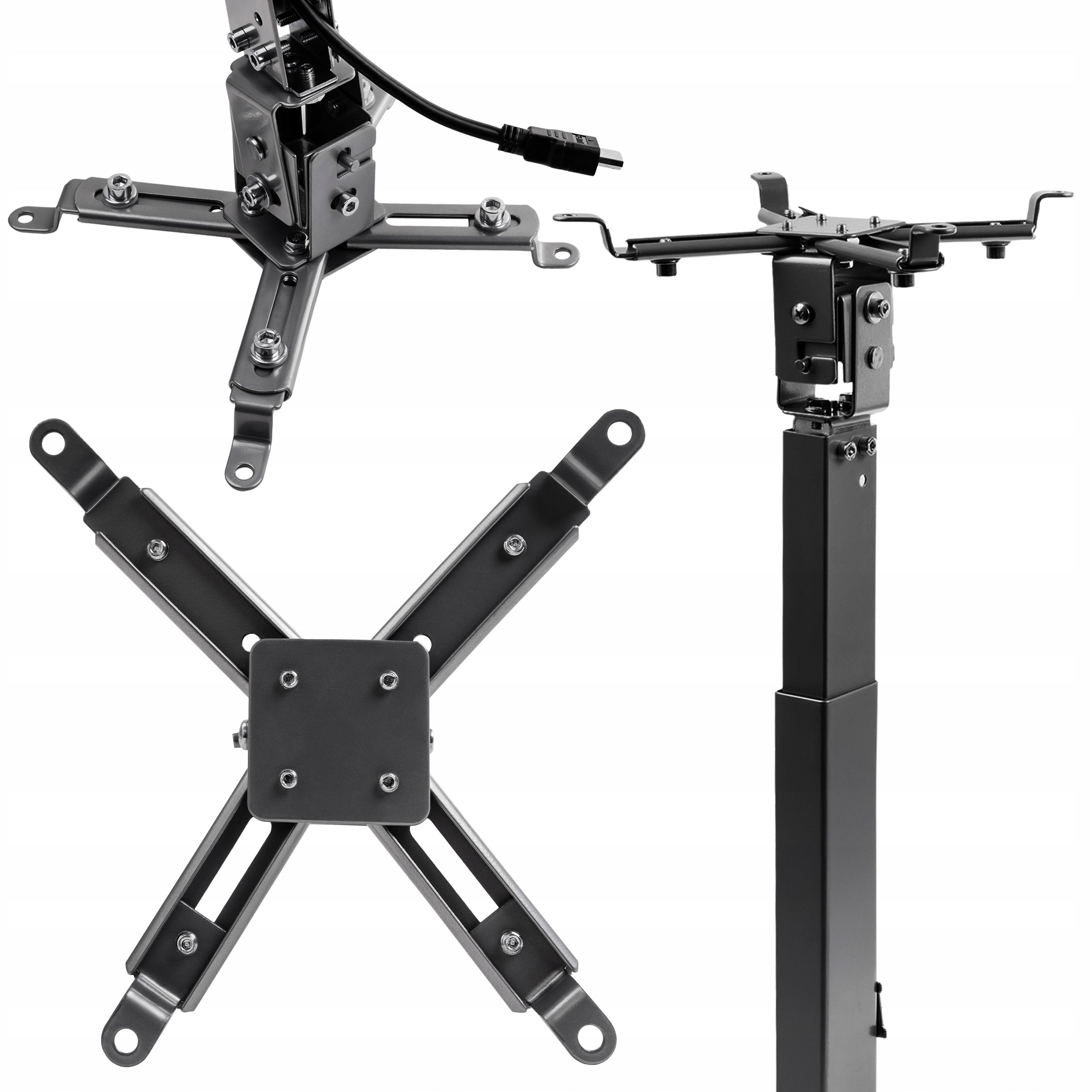 Black Wall Projector Mount Ceiling VESA Lifting Capacity 20kg Spacetronik Manufacturer code SPA-P01B