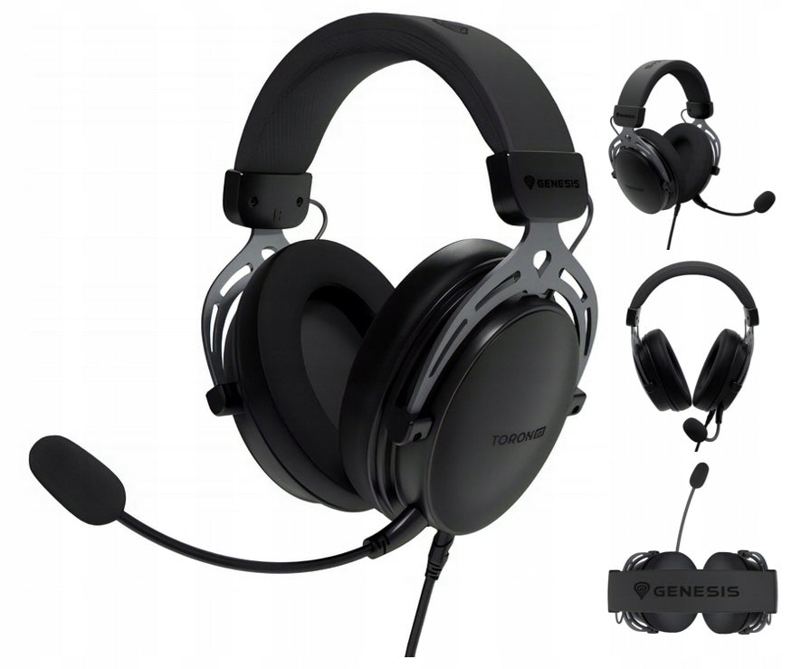 Black Wired Headphones Genesis Toron 531 for gamers with microphone