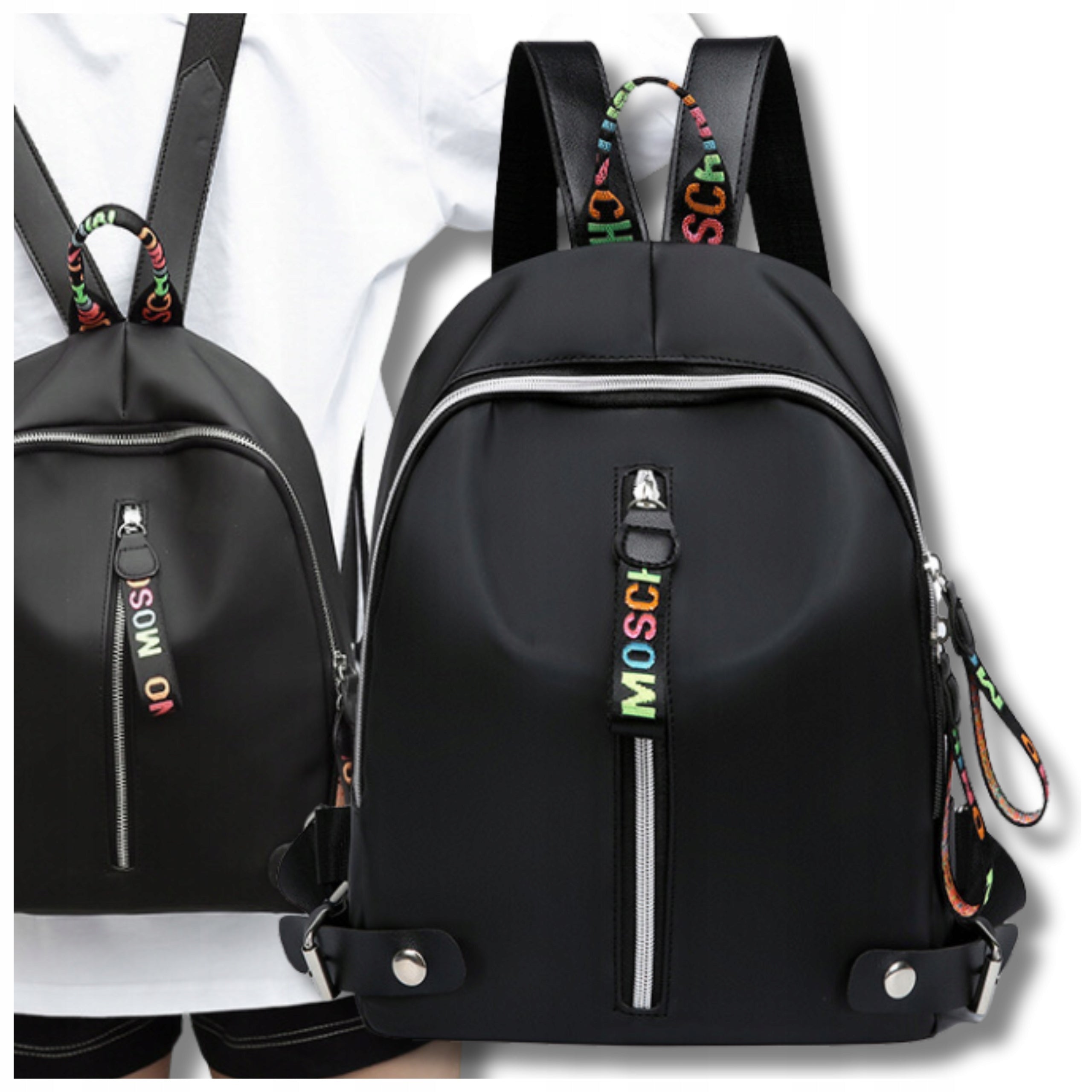 Black Women's Waterproof Elegant School Backpack Spacious 2in1 City Brand EdiBazzar