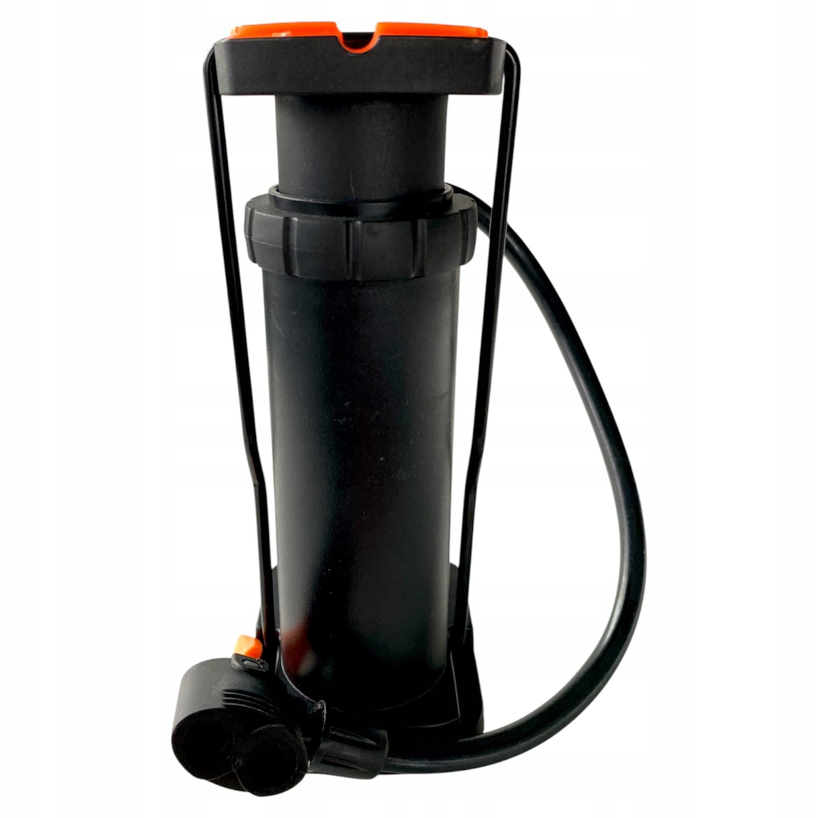 Black and orange bicycle pump + 2 tips