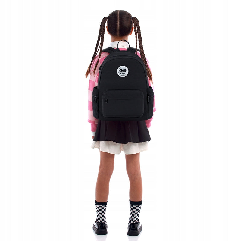 Black backpack for girls youth laptop for school travel GoPack Manufacturer code GO26-2510M-1