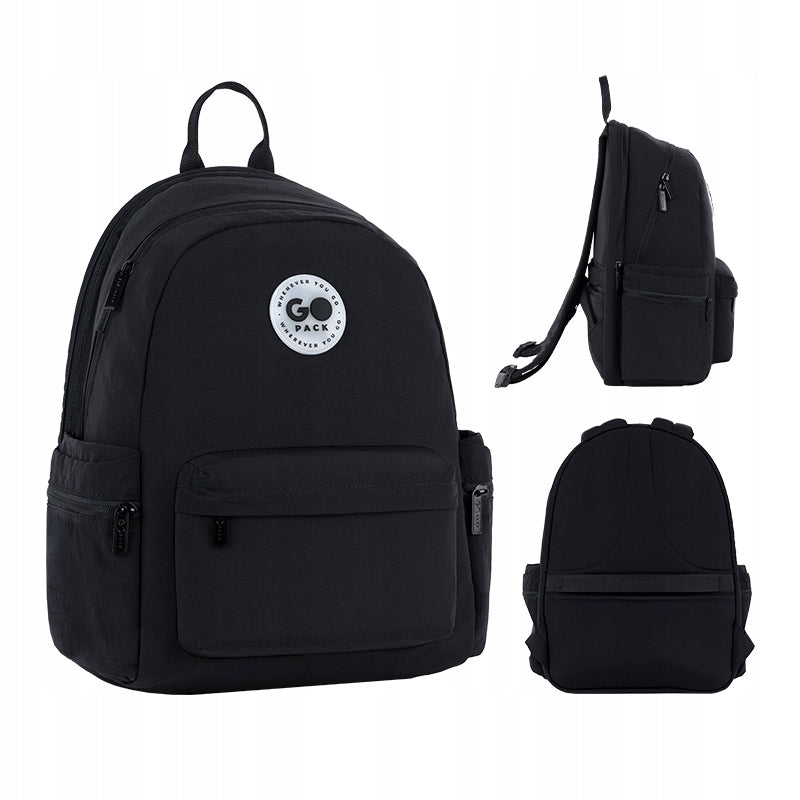 Black backpack for girls youth laptop for school travel GoPack
