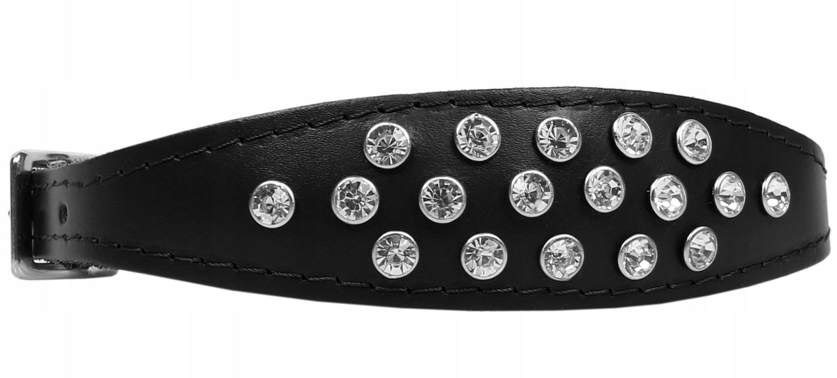 Black collar with crystals - 25 cm ZOOleszcz