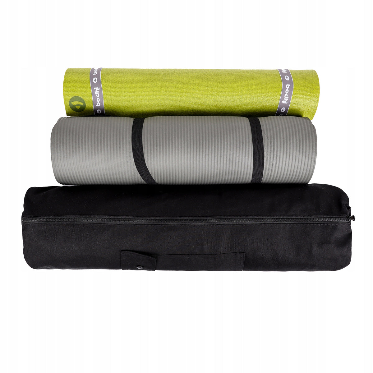 Black cotton yoga mat bag. Spacious and practical. Color black