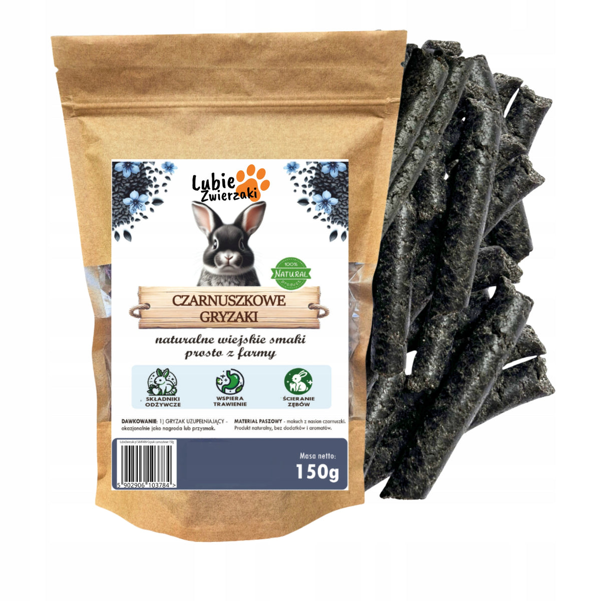 Black cumin teethers for rabbits rodents teeth abrasion biting 150g