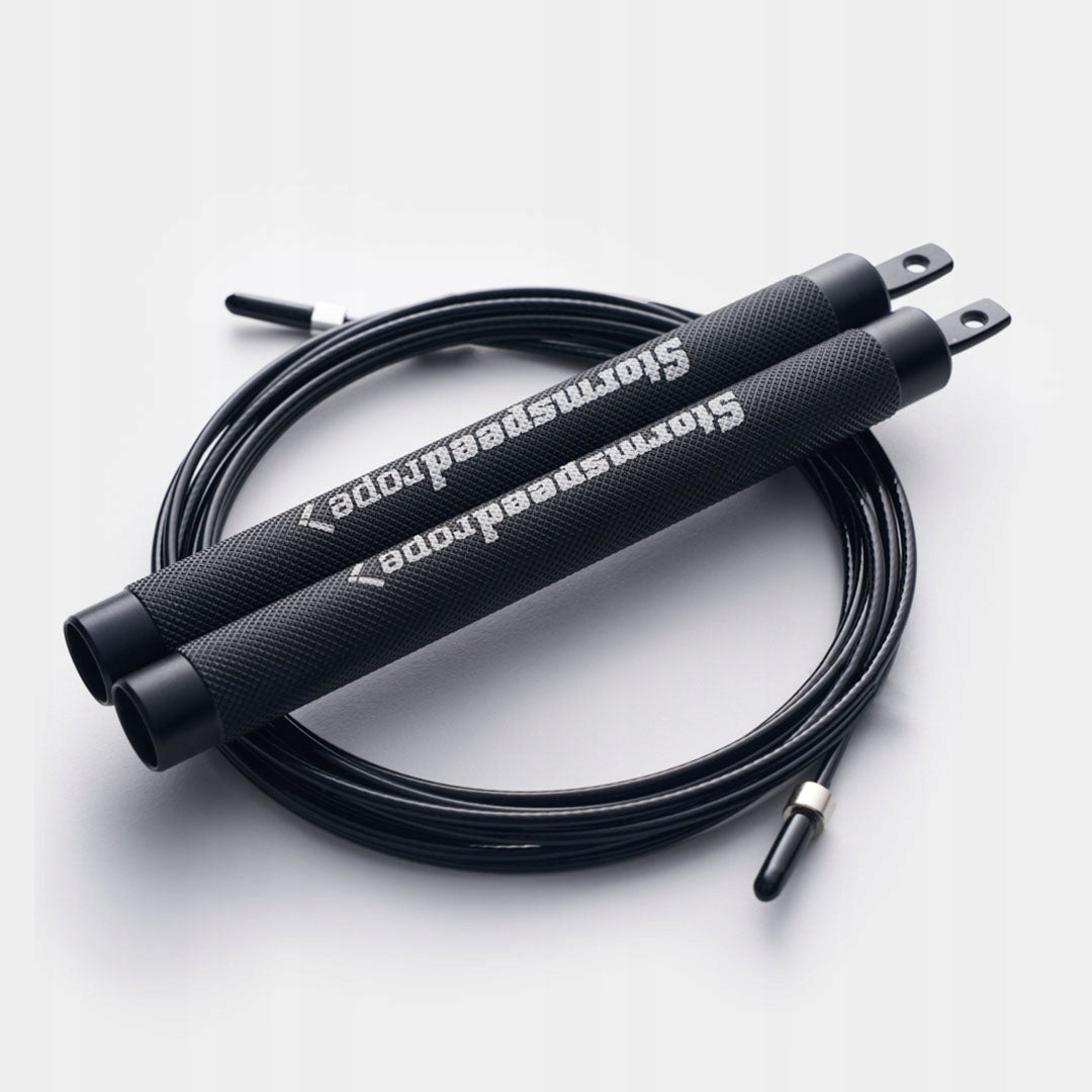 Black jump rope for athletes STORM SPEED ROPE SV2 professional + case Color black
