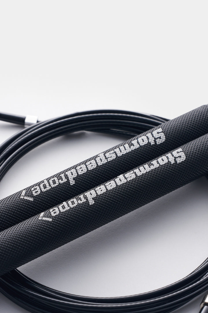 Black jump rope for athletes STORM SPEED ROPE SV2 professional + case Model SV2