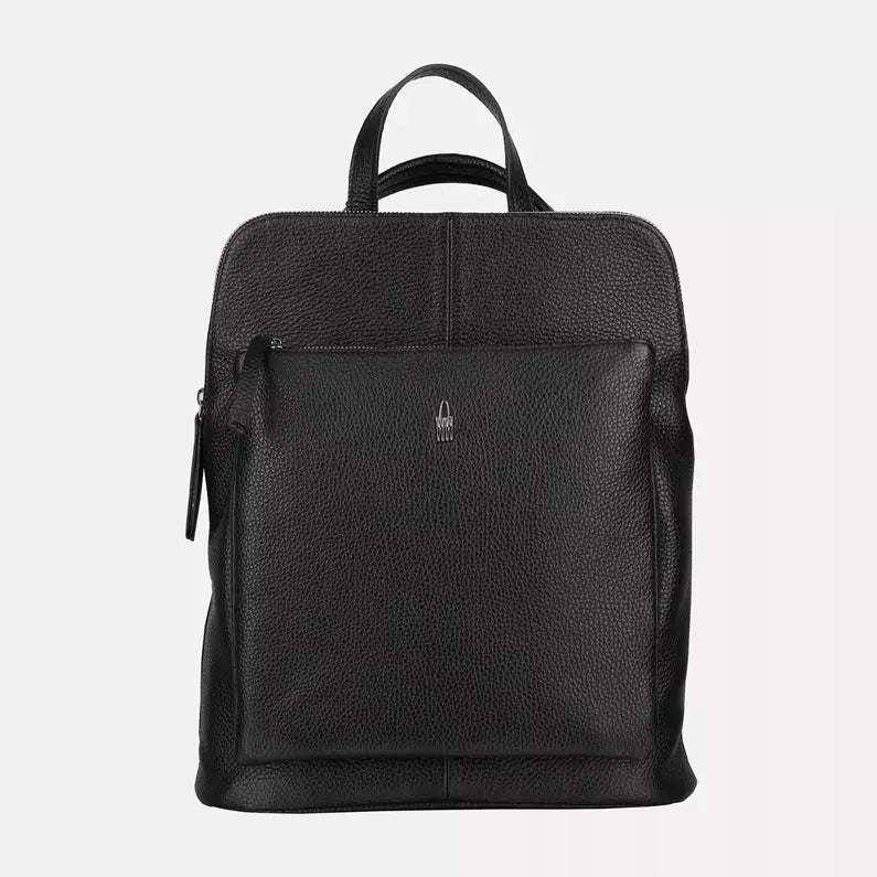 Black multifunctional leather backpack VINCI women's format A4 Wojewodzic Brand Wojewodzic