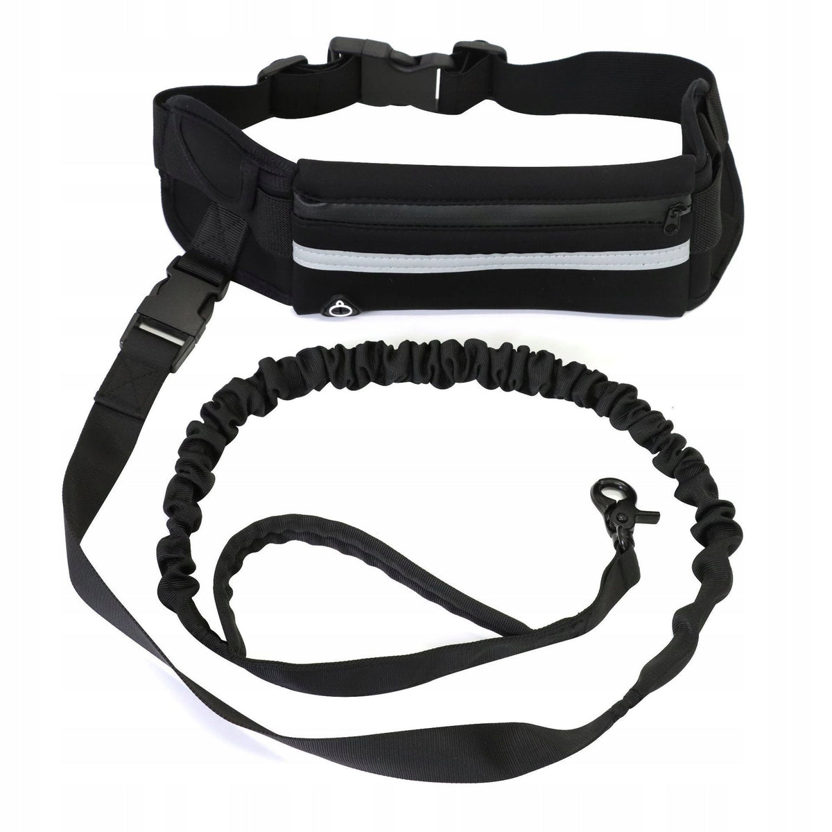 Black running leash, 1.25 m, with reflective elements Packaging status original