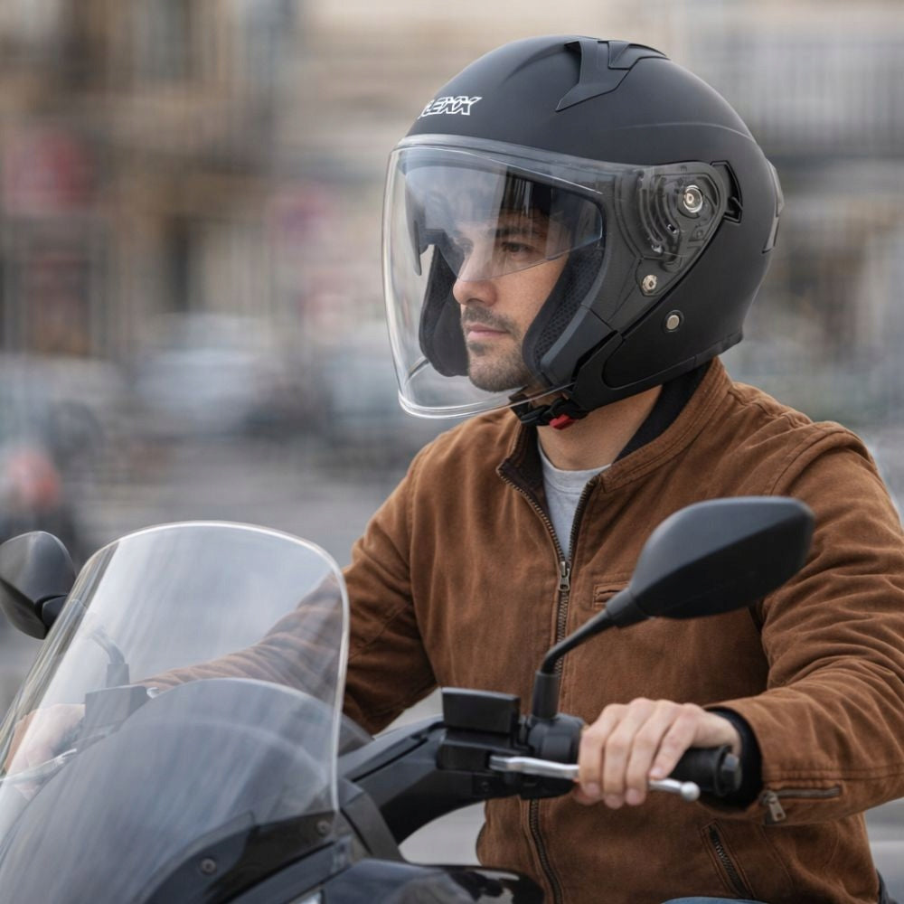 Black scooter helmet with tinting glass BLENDA BLEXX XXL Łódź Zgierz Size XXL
