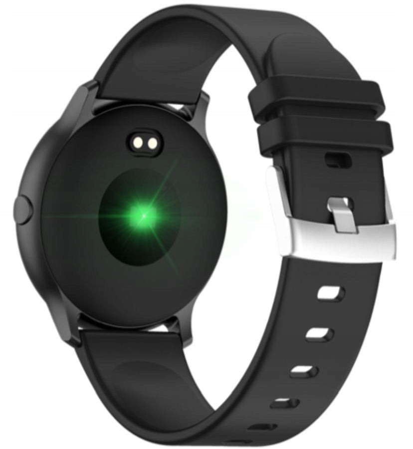 Black smartwatch on strap Rubicon RNCE61 Amoled Compass Pedometer Brand Rubicon