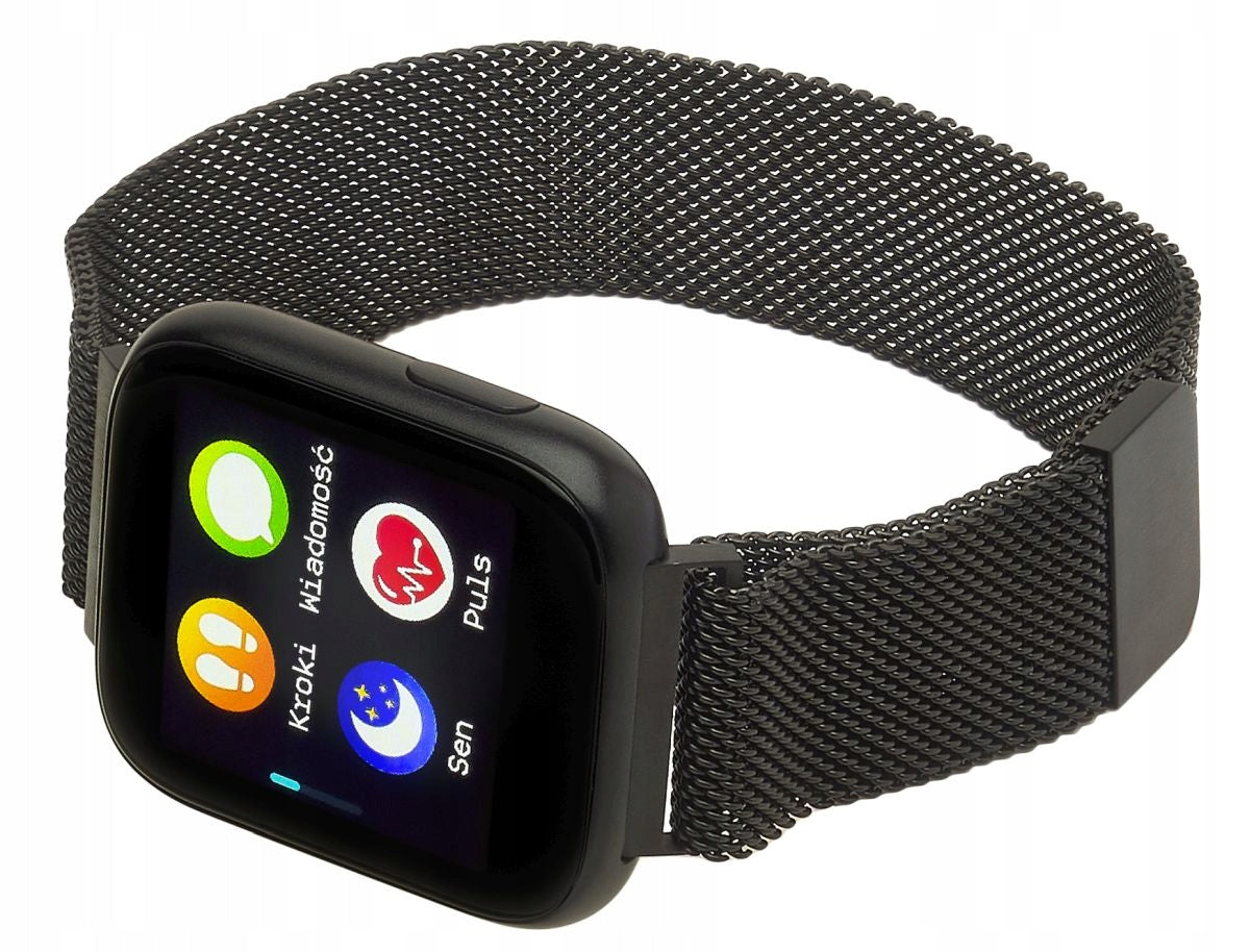 Black smartwatch women's watch on bracelet mesh Garett Eva RT Black EAN (GTIN) 5903246287141