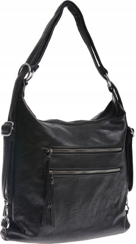 Black women's bag-backpack 3in1 roomy bag black Gender woman