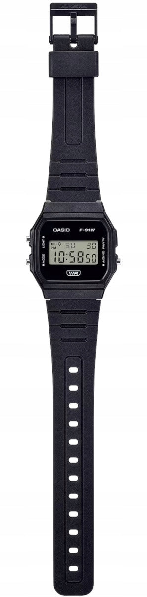 Black youth watch on strap Casio Vintage F-91WB + ENGRAVING FREEBIE Brand CASIO