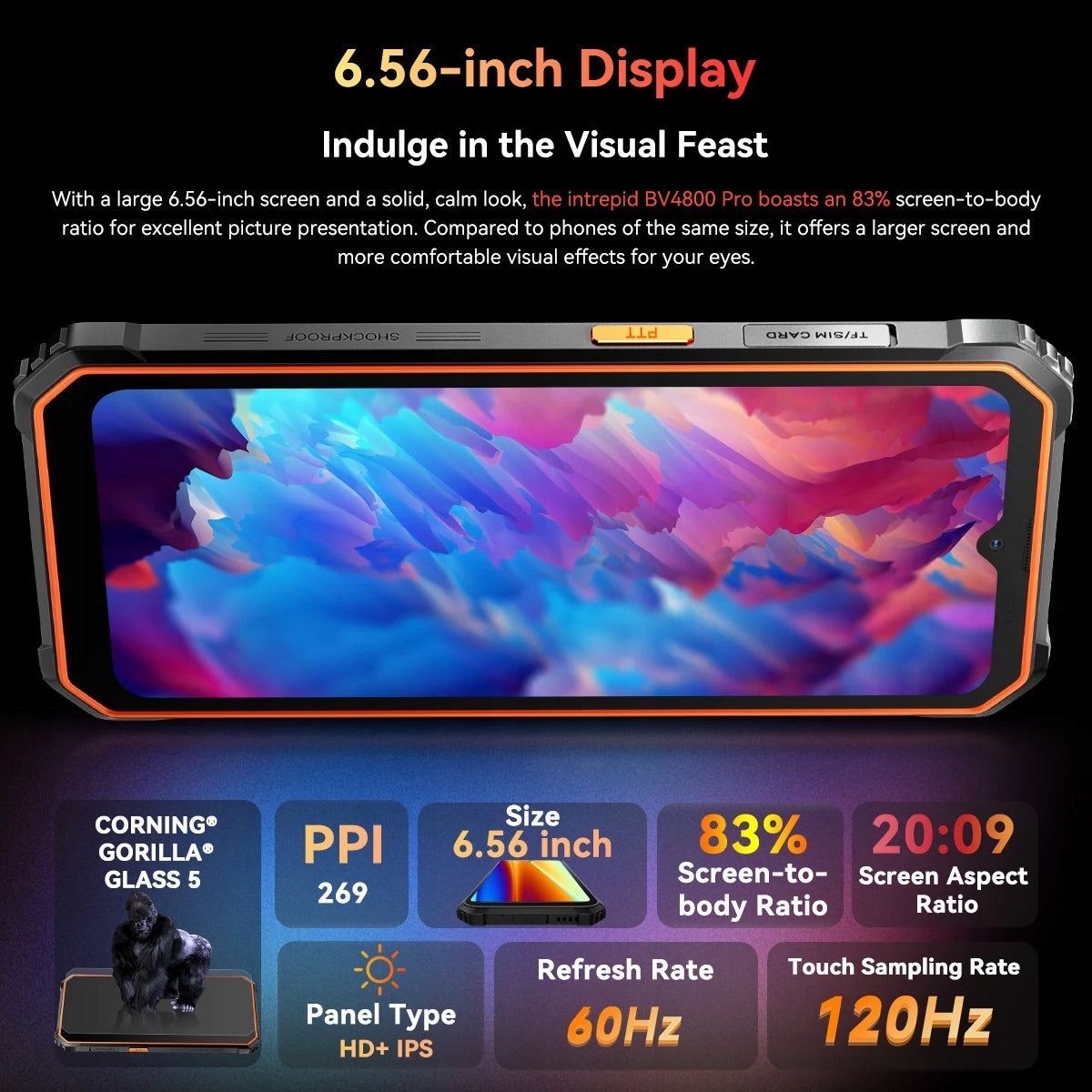 Blackview BV4800 PRO, 6.56'' Display, 4GB RAM 128GB Storage, 5180mAh Battery, Android 14 - Green Packaging status original