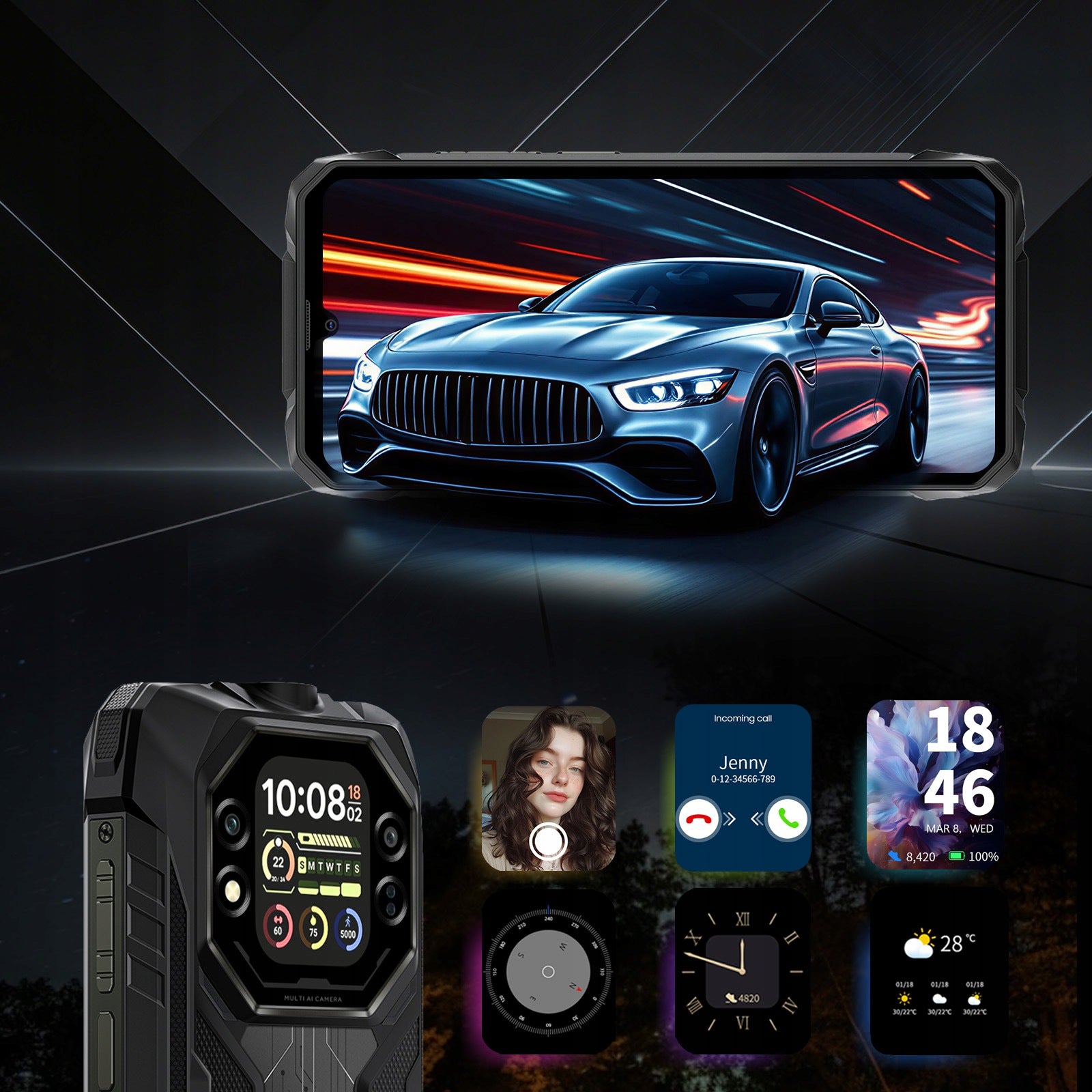 Blackview ROCK 1 Android 16 Indestructible Mobile Phone,24GB+256GB Charger included yes