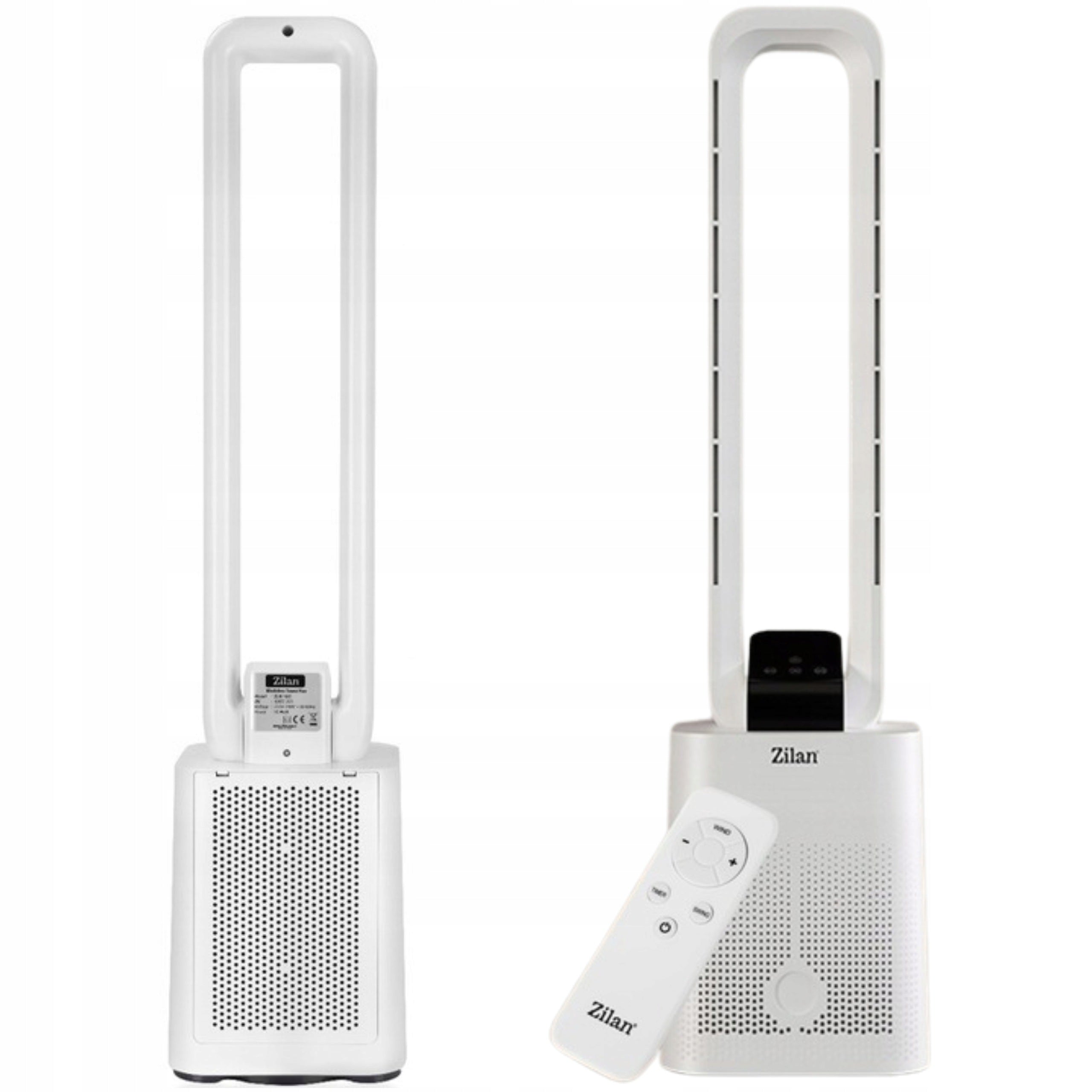 Bladeless Fan Zilan ZLN1085 97cm 50W Remote Control 12 Speeds WHITE