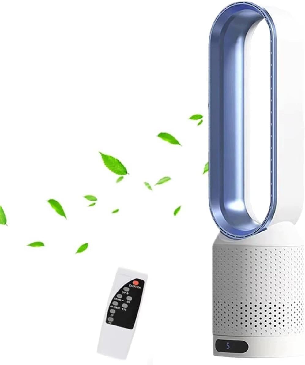 Bladeless fan with remote control 8 speeds quiet oscillation